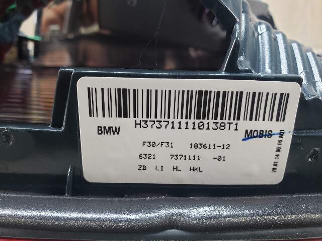 12-15 OEM BMW F30 F80 M3 Sedan Rear Left Driver Side Inner Trunk Tail Light