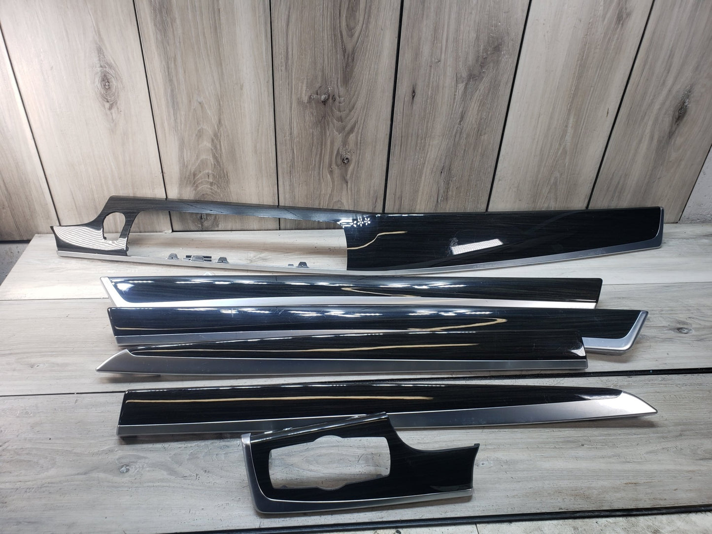 BMW 14-16 F10 M5 Dash Door Panel Wood Trim Set Of 6 LCI
