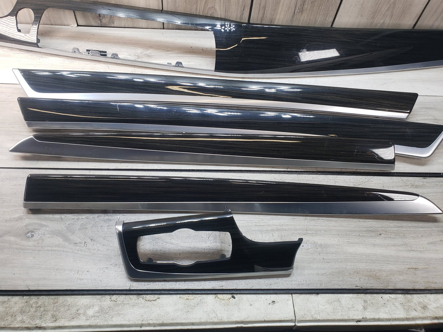 BMW 14-16 F10 M5 Dash Door Panel Wood Trim Set Of 6 LCI