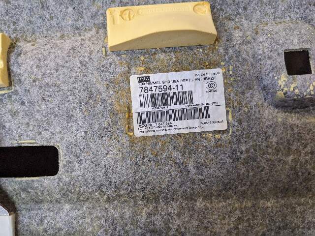 12-20 OEM BMW F30 328 335 F80 M3 Sedan Black Headliner Anthracite