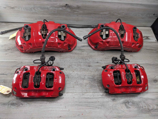 10-16 OEM Porsche Panamera Turbo S 4.4L AWD Front Rear Brembo Calipers Red SET