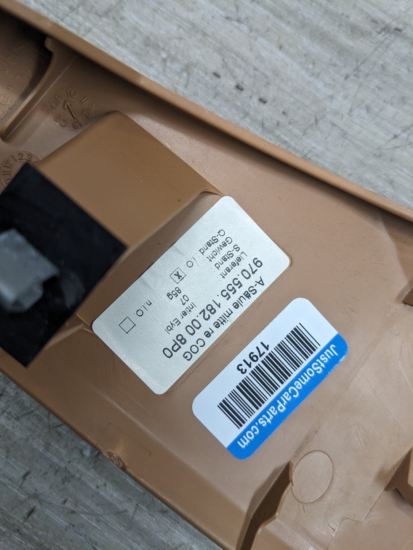 10-16 OEM Porsche Panamera Front Right Passenger Side A Pillar Cover Trim Beige