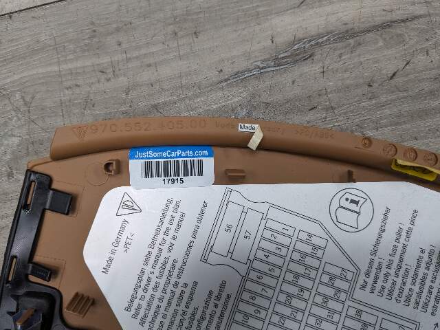10-16 OEM Porsche Panamera Dashboard Left Driver Side End Cap Trim Cover Beige