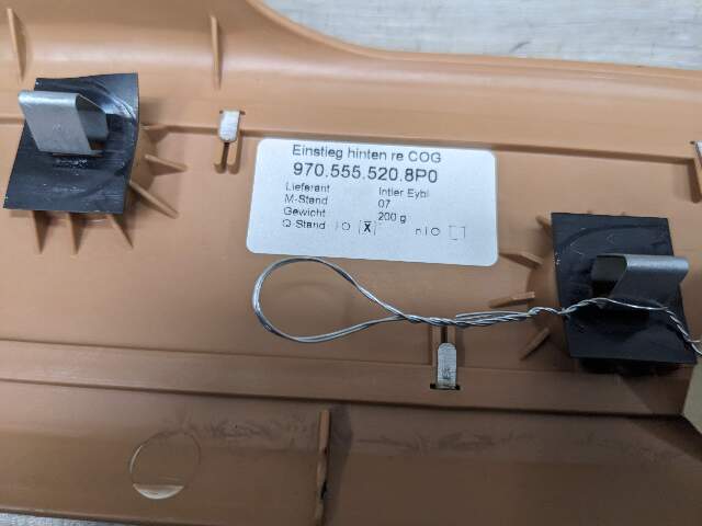 10-16 OEM Porsche Panamera Rear Right Door Sill Trim Beige