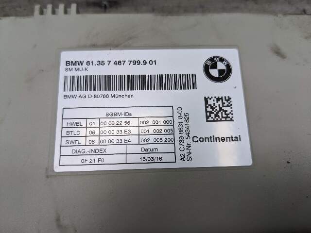 16-19 OEM BMW G12 G11 740 750 Seat Control Memory Module