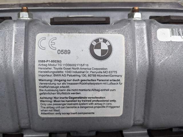 OEM BMW F15 F85 F86 X5 X6 M Front Passenger Side Knee Lower Dash Airbag BLACK