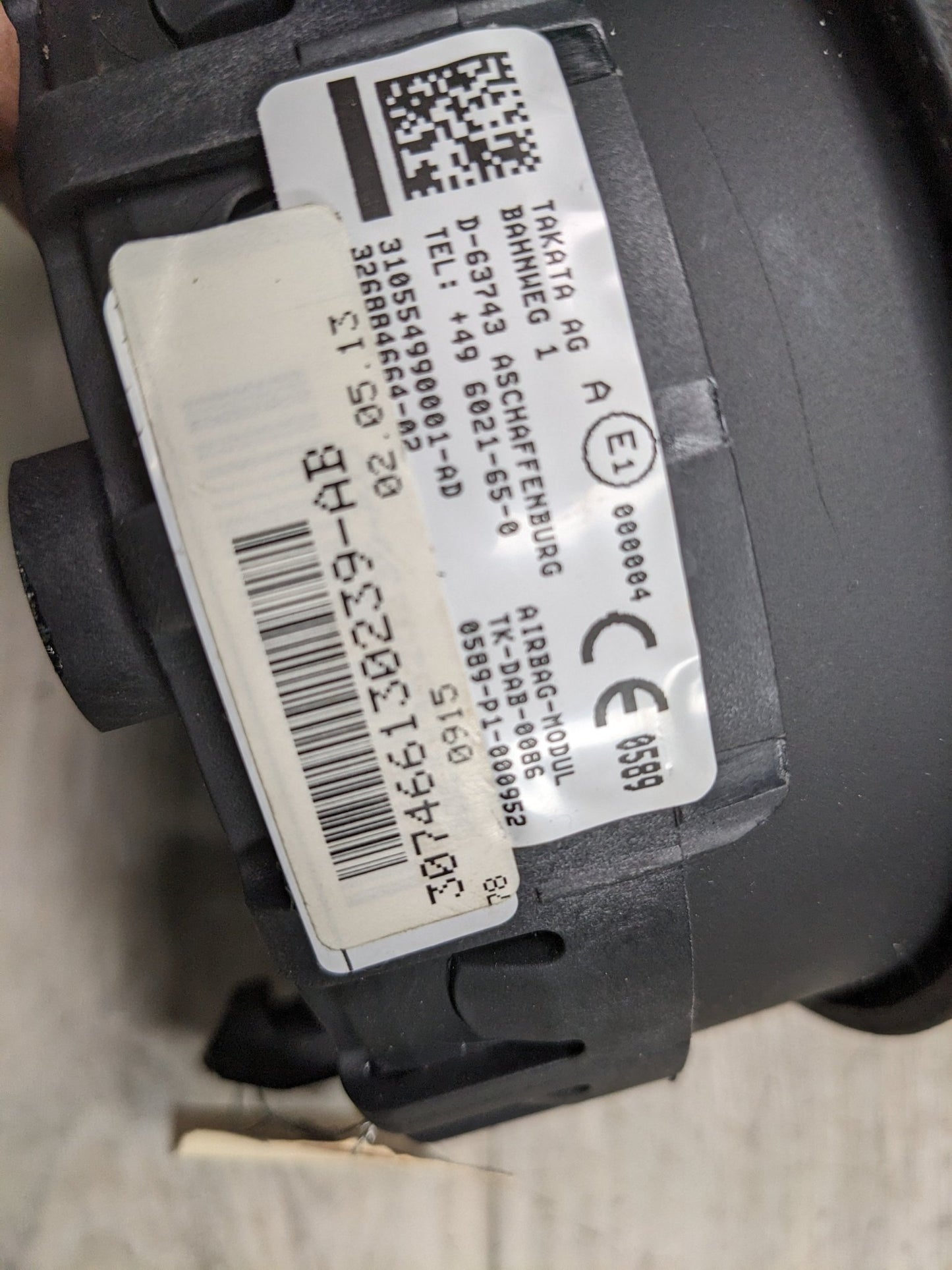 OEM BMW E82 E90 E92 E93 Front Driver SPORT Steering Wheel Airbag Air Bag Black