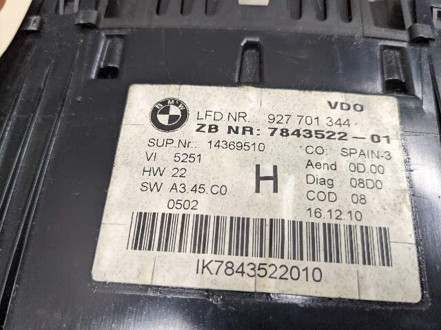 08-13 OEM BMW E90 E92 E93 M3 MT Speedometer Instrument Cluster Siemens VDO
