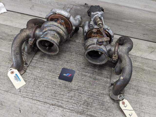 OEM BMW Engine N63R Turbo Charger Turbocharger w/ Manifold EWG SET 120k