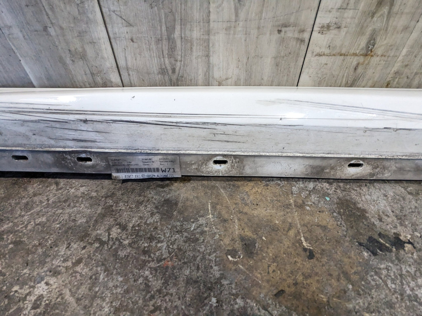 08-13 OEM BMW E82 E88 128 135 Left Skirt Rocker Panel Cover M-SPORT White*