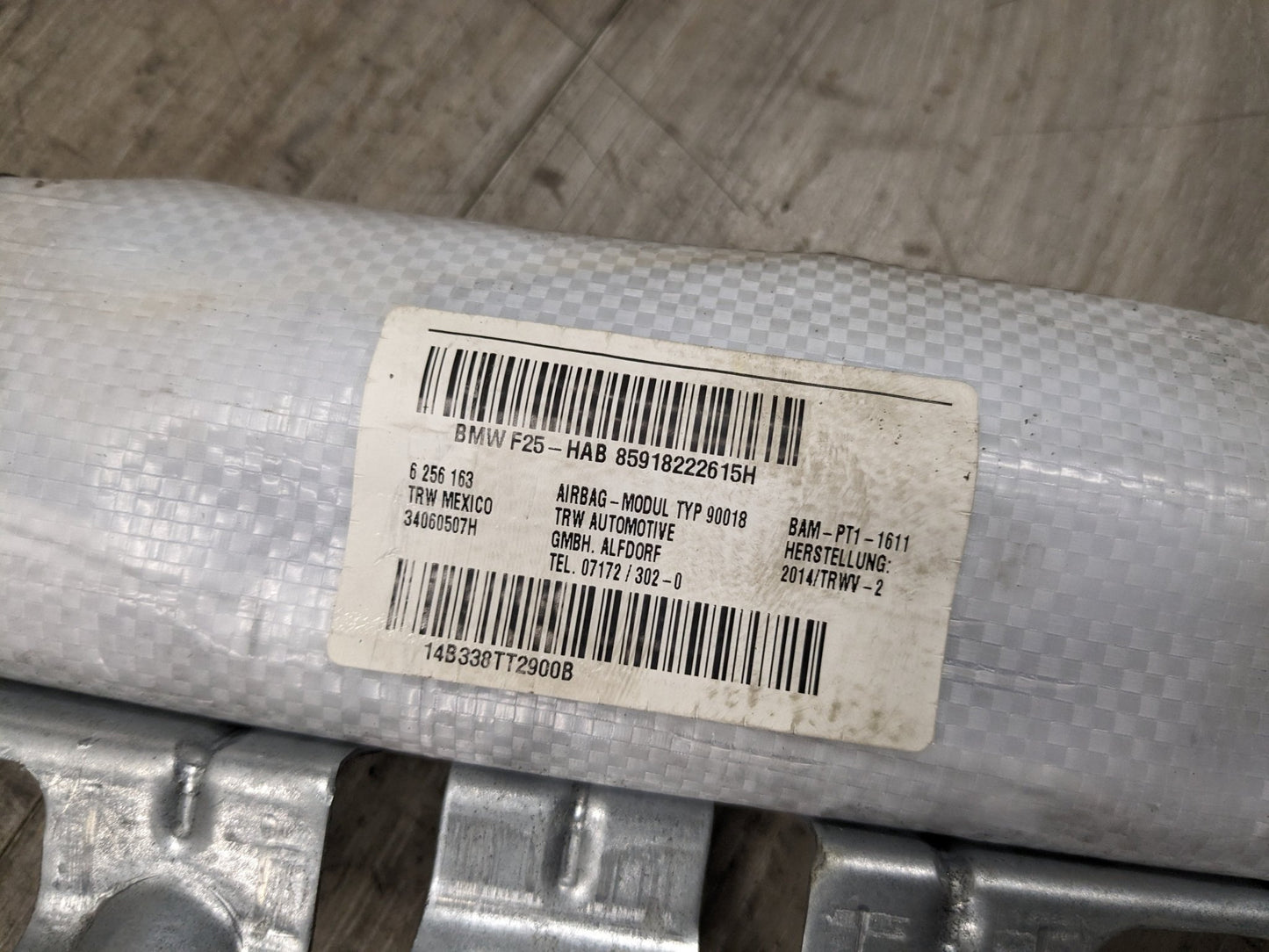 OEM BMW F25 X3 35i 28i Right Passenger Top Roof Head Air Bag Airbag Curtain