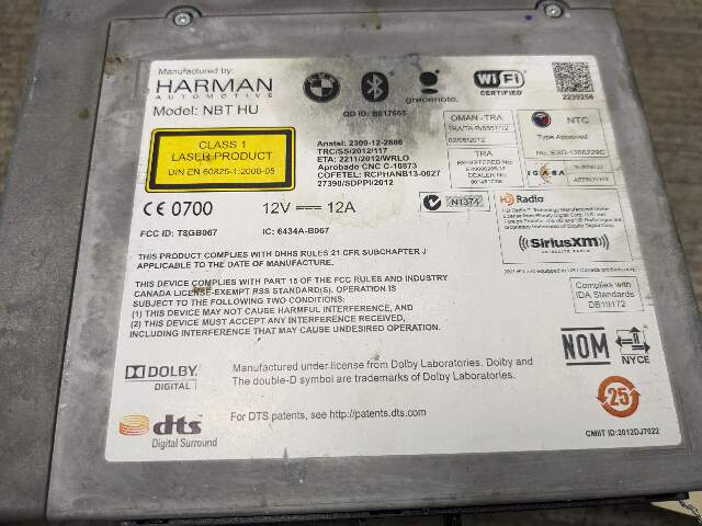 OEM BMW F15 F30 F32 F80 F82 Navigation NBT Headunit Radio CD Head Unit HW 2.1