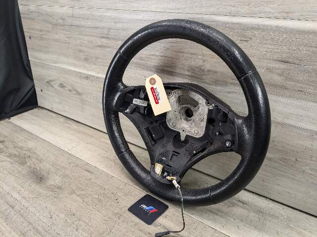 OEM BMW E82 E88 E90 E92 E93 Steering Wheel Black Leather BARE*