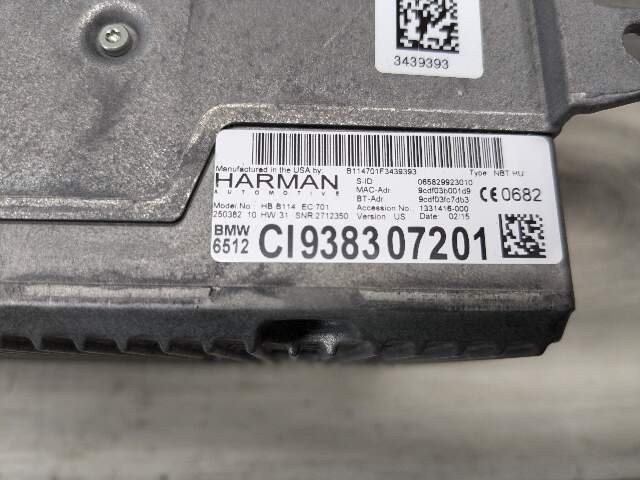 OEM BMW F10 F12 F22 F25 F30 F32 F80 M3 M4 NBT HU Headunit Radio HARMAN HW 3.1