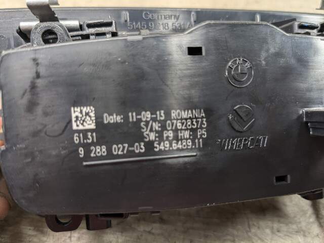 OEM BMW F15 F22 F30 F33 F80 Headlight Switch Control Panel Light Module BLACK