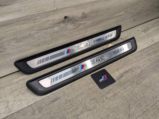 *19-21 OEM BMW G20 G21 M340i Front Left Right Door Sill Plate Molding Trim PAIR
