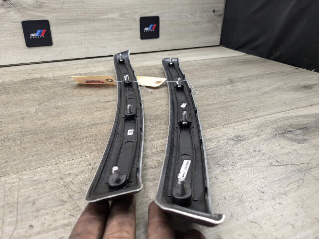 NOTE* OEM BMW E92 E93 Rear Left Right Aluminum Glacier Silver Interior Trim Pair
