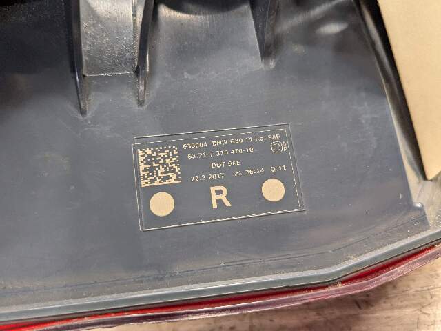 17-20 OEM BMW F90 M5 G30 530 540 M550 Rear Passenger Side Outer Tail Light