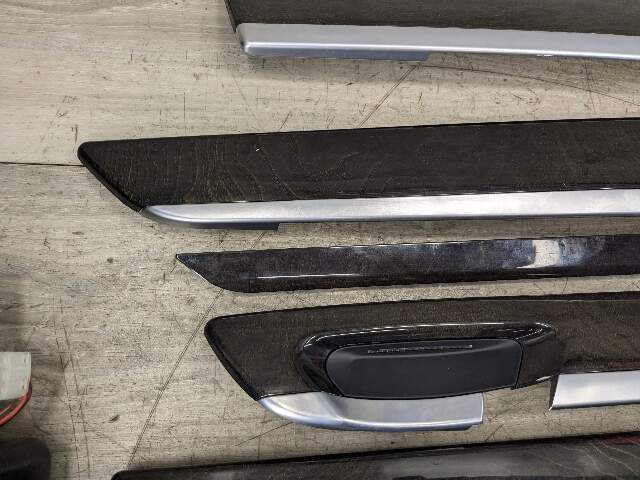 *NOTE* 13-15 OEM BMW F02 750 Center Console Dash Door Trims Wood SET