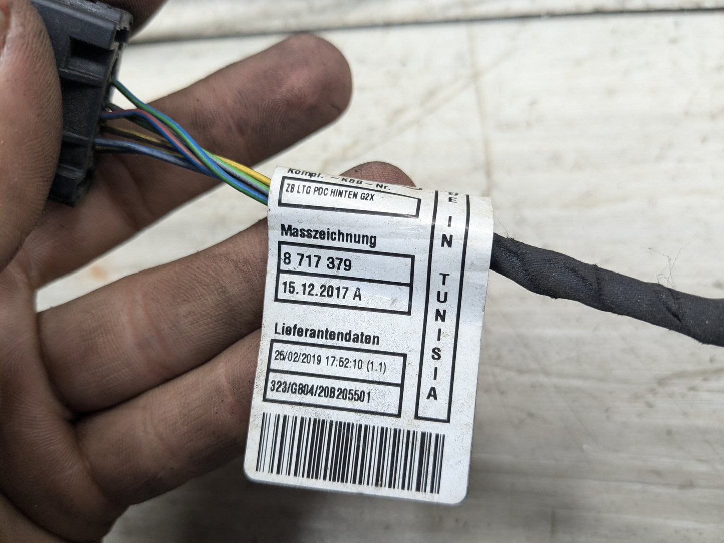 OEM BMW G20 330 Rear Parking Distance Sensors PDC Wire Wiring Harness