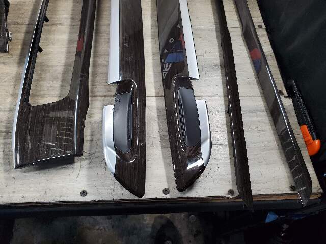 *NOTE* 13-15 OEM BMW F02 750 Center Console Dash Door Trims Wood SET