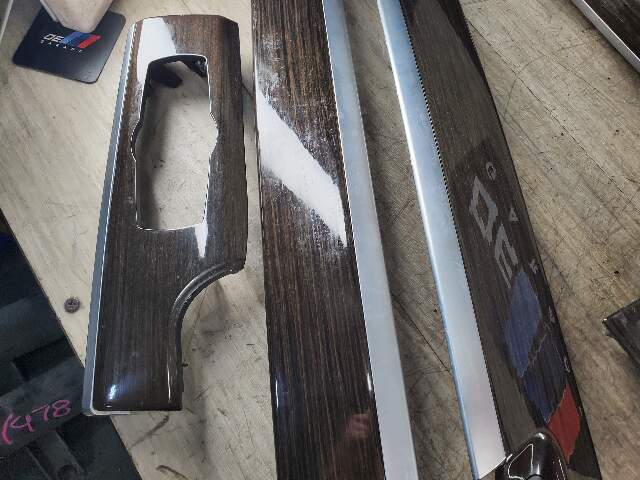 *NOTE* 13-15 OEM BMW F02 750 Center Console Dash Door Trims Wood SET