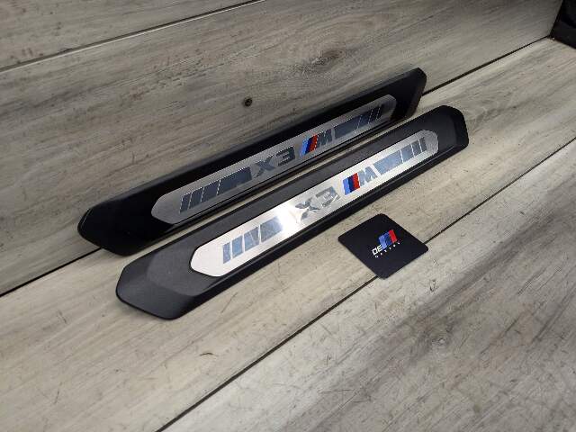 20-24 OEM BMW F97 X3M Front Door Sill Cover Trim Entrance Sill Kick Plates SET