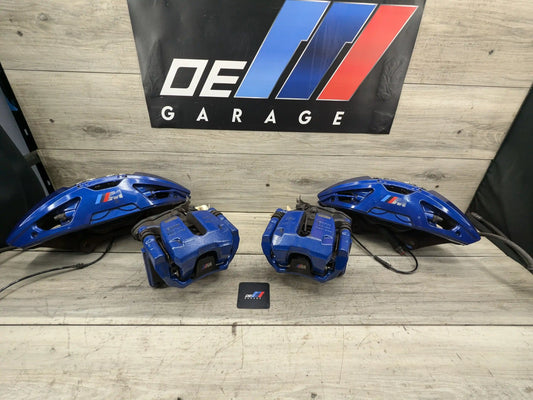 20-24 OEM BMW F97 F98 X3M X4M Front Rear Left Right Brake Calipers Brembo Blue