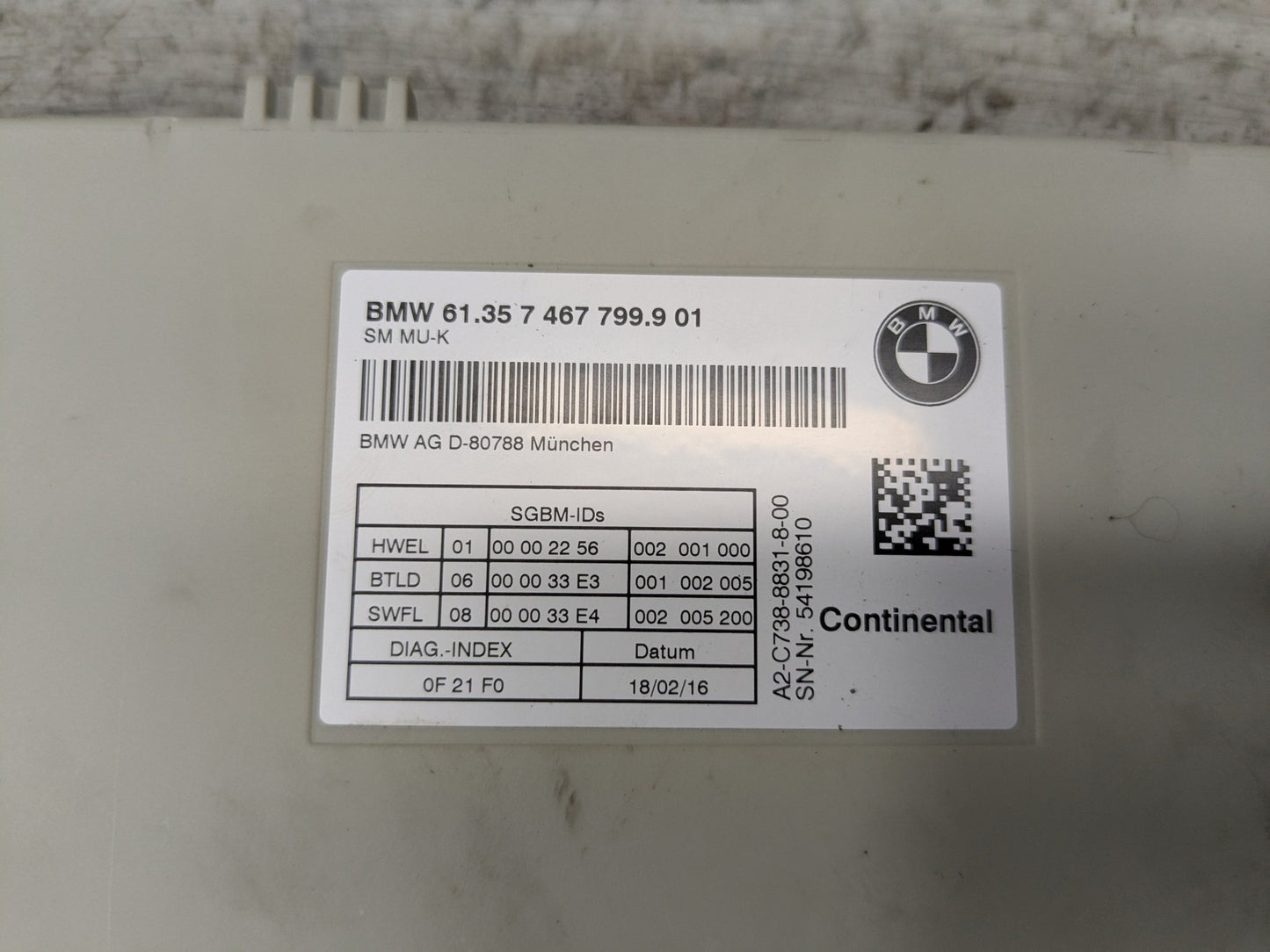 16-19 OEM BMW G12 G11 740 750 Seat Control Memory Module