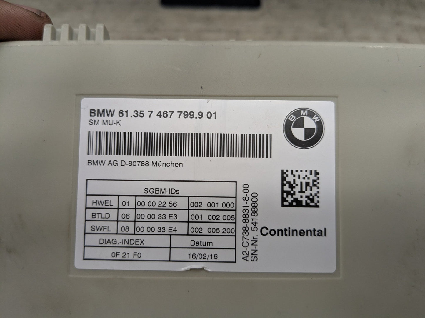 16-19 OEM BMW G12 G11 740 750 Seat Control Memory Module