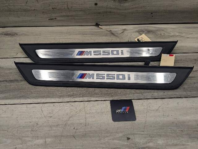 NOTE* 17-23 OEM BMW G30 Front Left Right Lighter Door Sill Molding M Trim SET