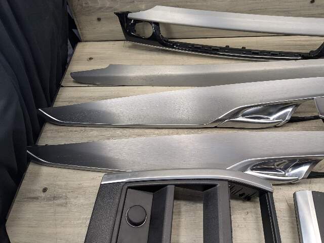 *14-18 OEM BMW F15 X5 Dash Door Panel Fine Silver Decor Interior Trim Cover SET