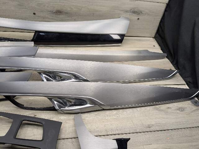 *14-18 OEM BMW F15 X5 Dash Door Panel Fine Silver Decor Interior Trim Cover SET