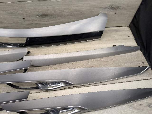 *14-18 OEM BMW F15 X5 Dash Door Panel Fine Silver Decor Interior Trim Cover SET