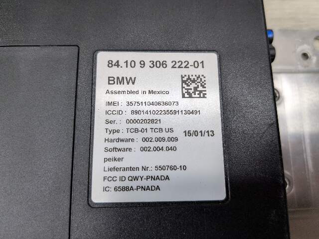 13-15 OEM BMW F01 F02 740 750 760 Alpina B7 Telematics Control Module Computer