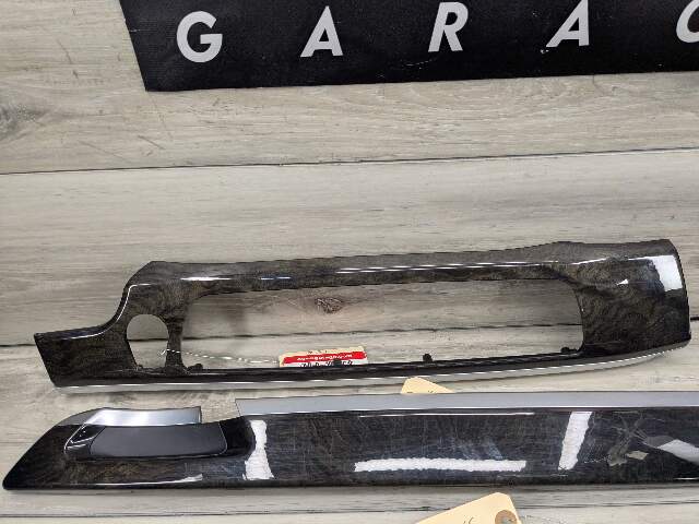13-15 OEM BMW F02 750 Center Console Dash Door Trims Wood SET