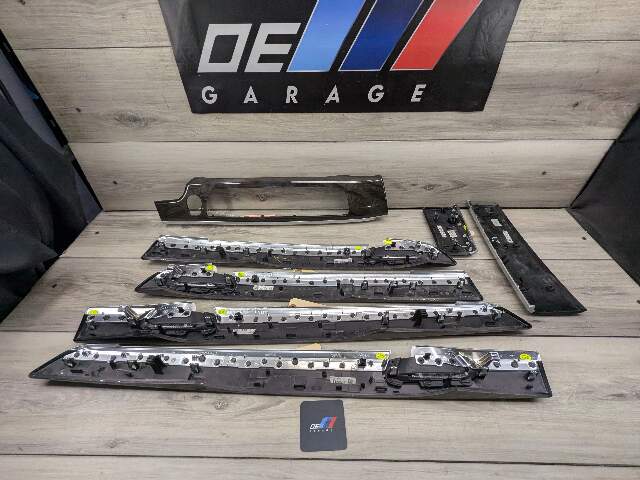 13-15 OEM BMW F02 750 Center Console Dash Door Trims Wood SET