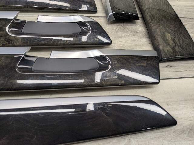 13-15 OEM BMW F02 750 Center Console Dash Door Trims Wood SET
