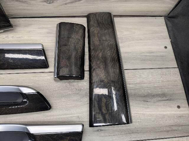13-15 OEM BMW F02 750 Center Console Dash Door Trims Wood SET