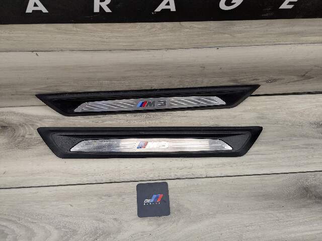 *15-18 OEM BMW F80 M3 Front Door Sill Cover Trim Entrance Sill Kick Plates SET