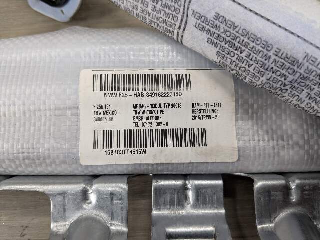 OEM BMW F25 X3 35 28 Left Driver Top Roof Head Air Bag Airbag Curtain