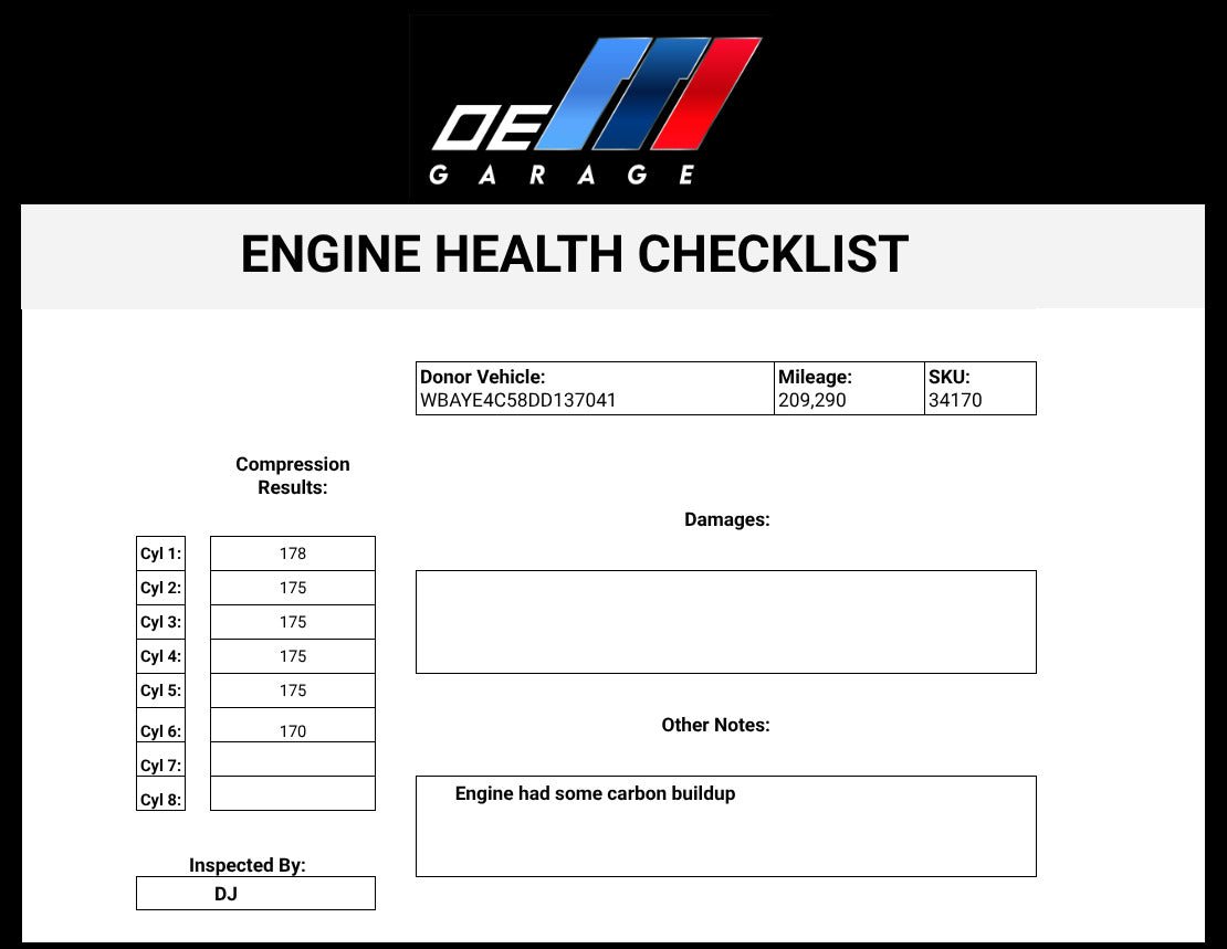 11-13 BMW F01 F02 F06 RWD N55 Engine Complete Assembly 209k Ran! Video!