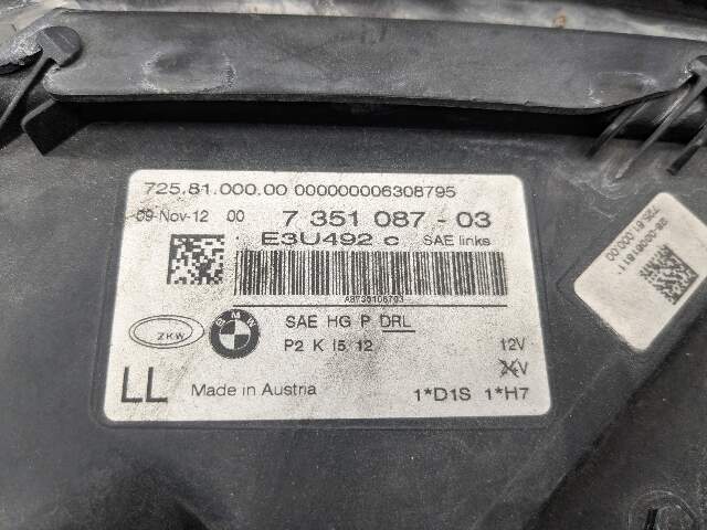 *13-15 OEM BMW F01 F02 LCI Left Driver Side Adaptive Xenon Headlight w Modules