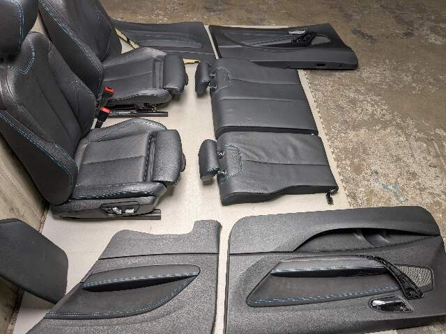 *OEM BMW F22 F87 M2 Driver Passenger Seats Door Panels Interior w Blue Stitching