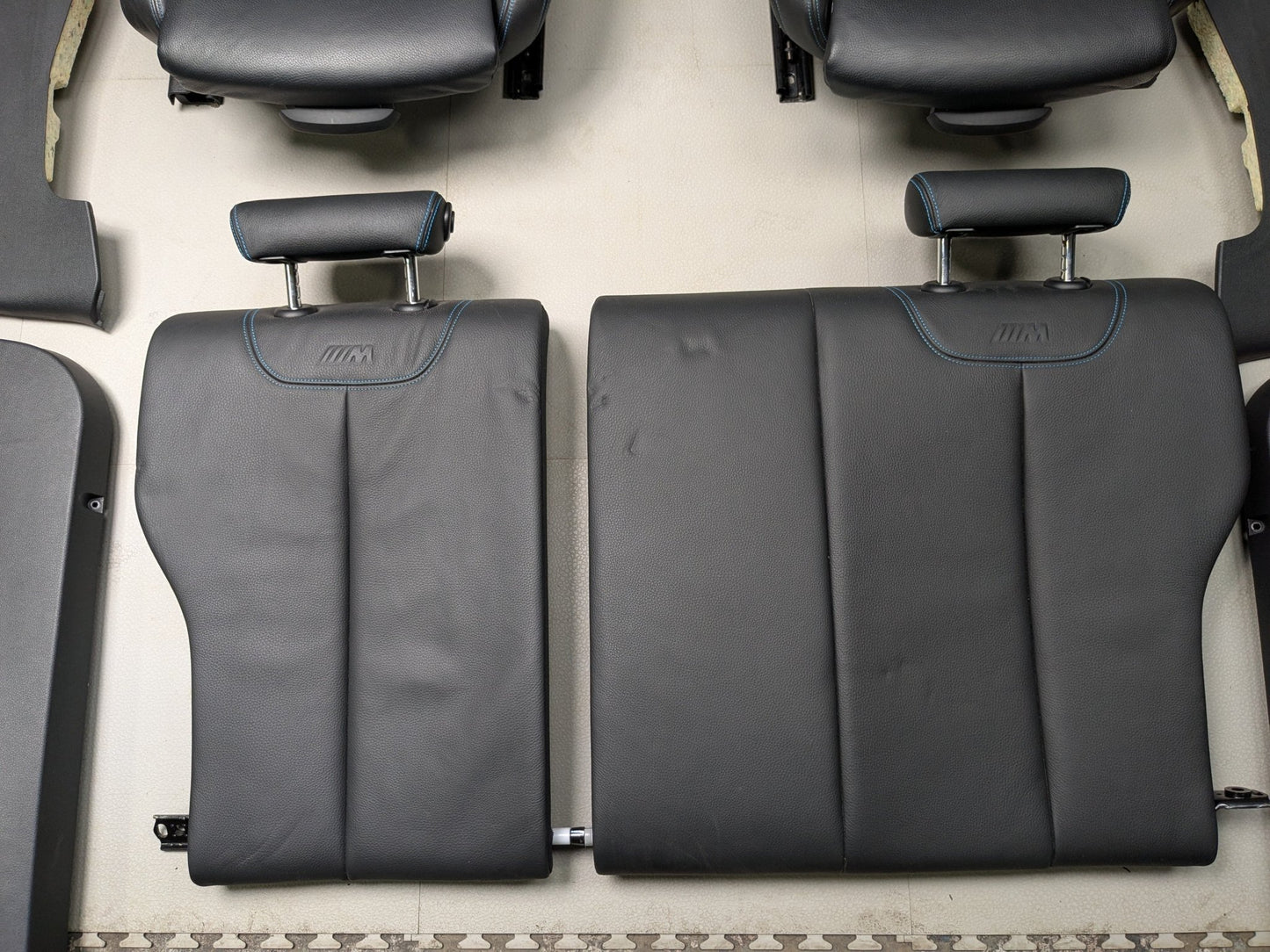 *OEM BMW F22 F87 M2 Driver Passenger Seats Door Panels Interior w Blue Stitching