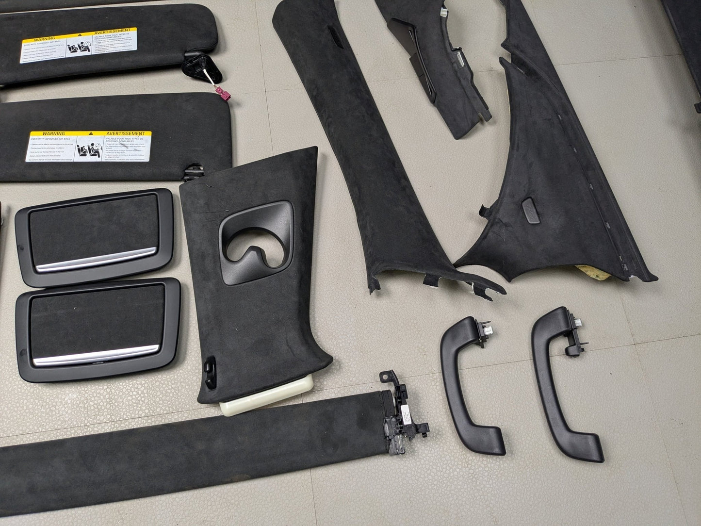 NOTE* OEM BMW G12 740 750 ALCANTARA Black Roof Headliner A B C D Pillar Trim SET