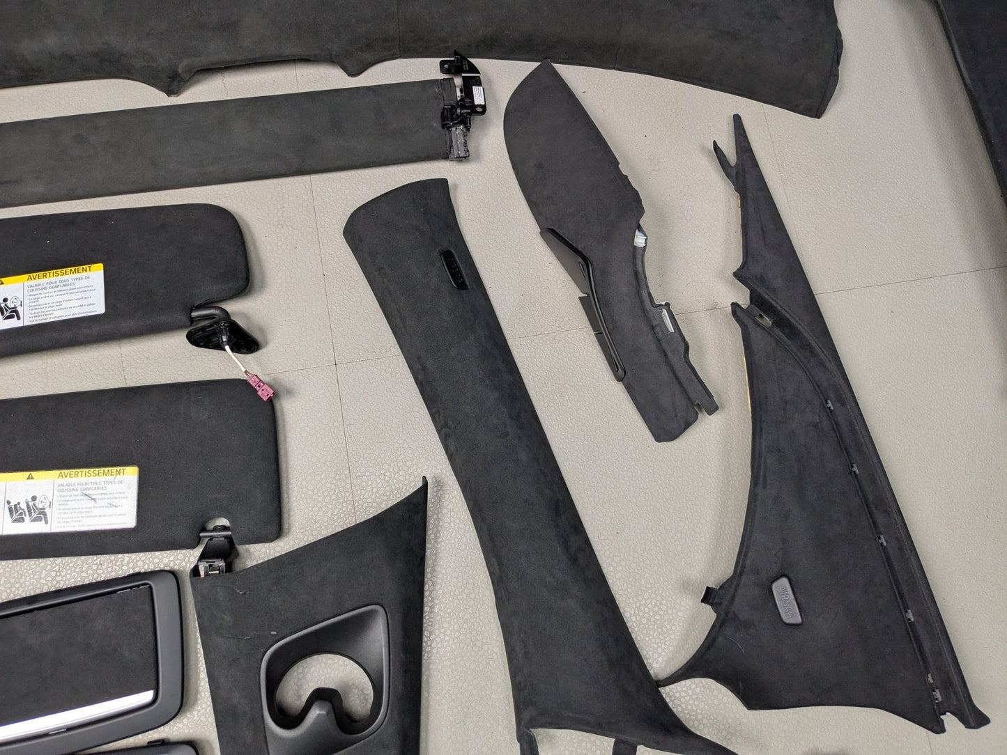NOTE* OEM BMW G12 740 750 ALCANTARA Black Roof Headliner A B C D Pillar Trim SET