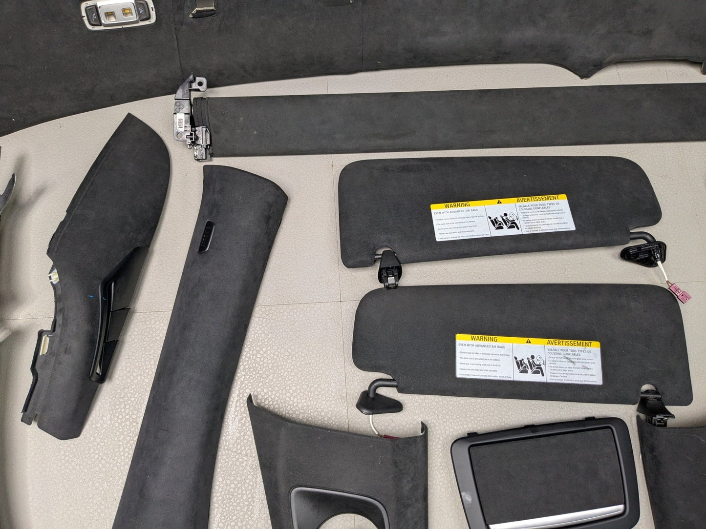 NOTE* OEM BMW G12 740 750 ALCANTARA Black Roof Headliner A B C D Pillar Trim SET