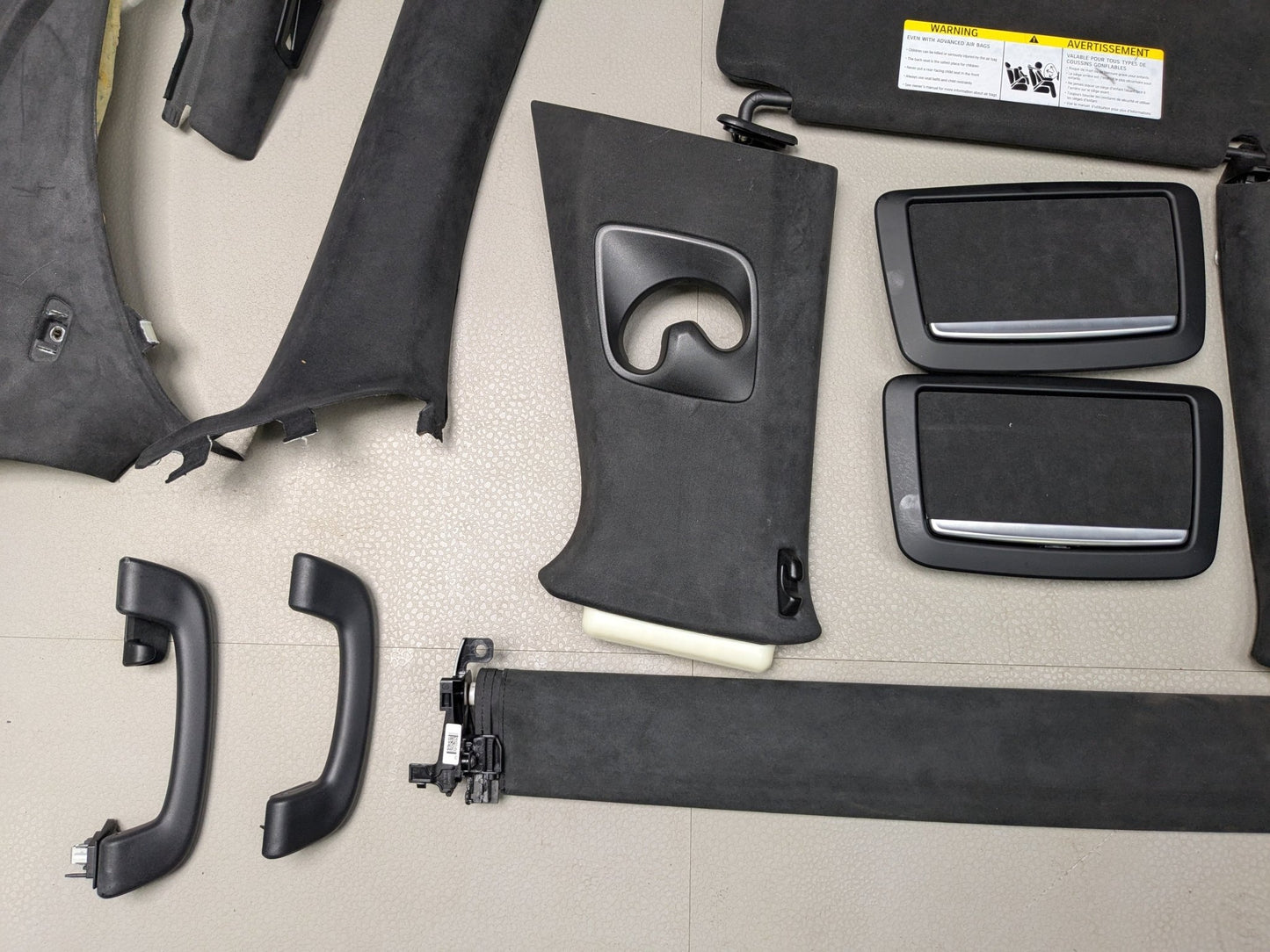NOTE* OEM BMW G12 740 750 ALCANTARA Black Roof Headliner A B C D Pillar Trim SET