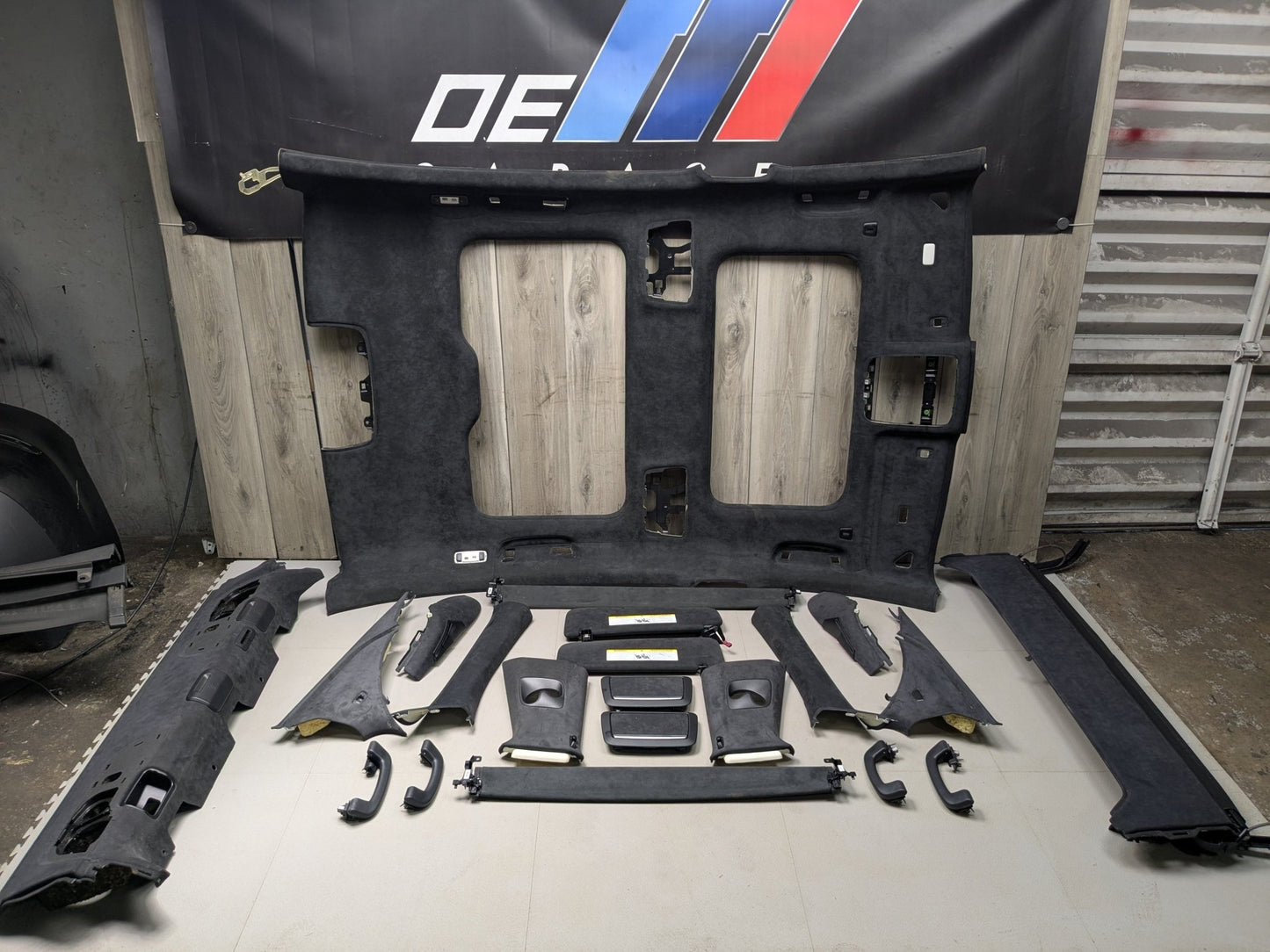 NOTE* OEM BMW G12 740 750 ALCANTARA Black Roof Headliner A B C D Pillar Trim SET